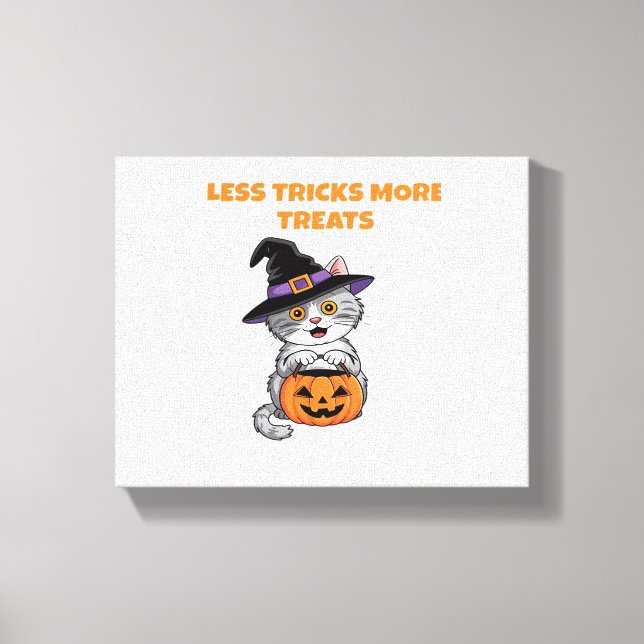 Toile Moins De Trucs Plus De Traitements Cadeaux Hallowe (Recto)