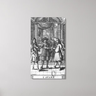 Toile Moliere comme Harpagon, illustration de