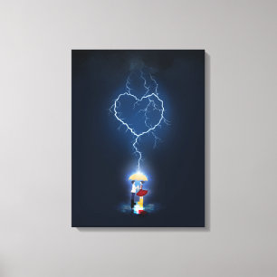 Toile Moment romantique "Lovestruck" sous un parapluie