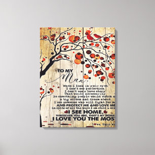 Toile Mon cadeau de mari   Lettre Pour Lui  