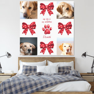 Toile Mon chien est mes valentines Bow 4 photos