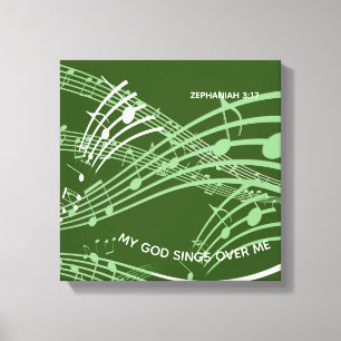 Toile Mon Dieu chante sur moi Zephaniah 3:17 Musique ver