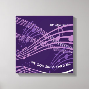 Toile Mon Dieu chante sur moi Zephaniah 3:17 Musique vio