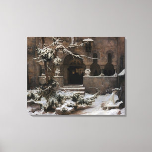 Toile Monastère en Neige d'hiver (par Karl Laling)