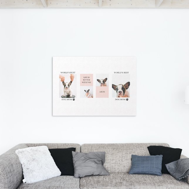 Toile Monde Meilleur chien maman | Photo Collage | Paste (Créateur téléchargé)