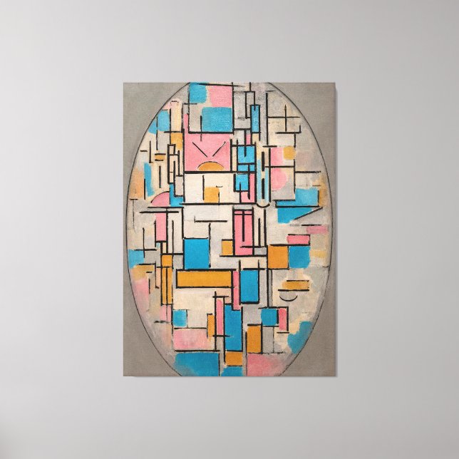 TOILE MONDRIAN - COMP. EN OVAL AVEC PLANES DE COULEUR 1  (Recto)