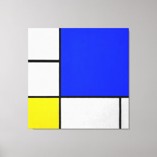 Toile MONDRIAN - COMPOSITION AVEC BLEUE, BLANC et JAUNE