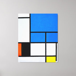 TOILE MONDRIAN - COMPOSITION AVEC GRAND AVION BLEU 1921