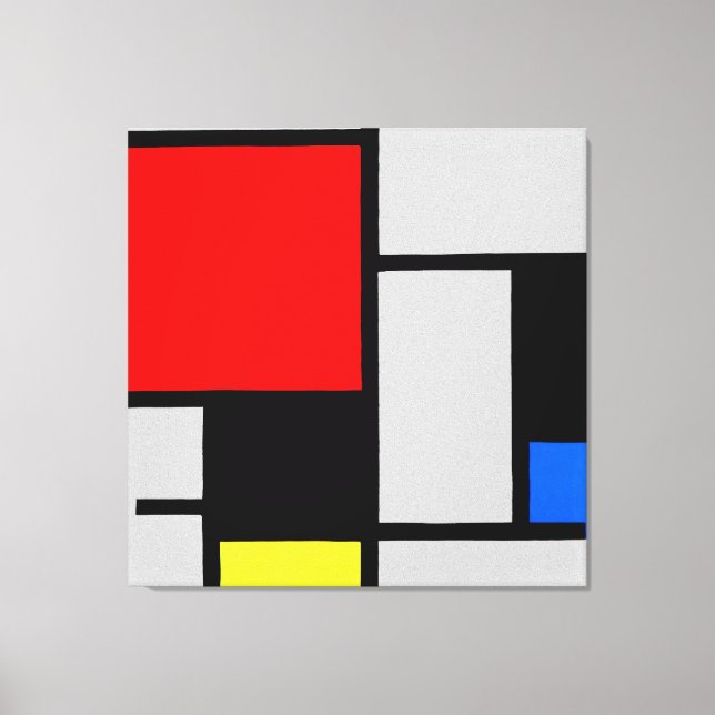 TOILE MONDRIAN - COMPOSITION AVEC GRAND AVION ROUGE 1921 (Recto)