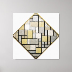 TOILE MONDRIAN - COMPOSITION AVEC GRILLE 5 : LOSANGE - 1