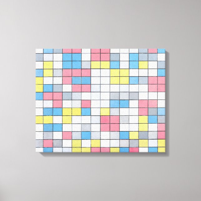 TOILE MONDRIAN - COMPOSITION AVEC LA GRILLE 9 (1919) - (Recto)