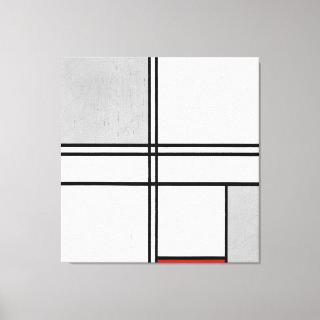 TOILE MONDRIAN - COMPOSITION N° 1 GRAY-RED - 1935 - (Recto)
