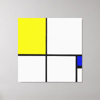MONDRIAN - COMPOSITION No II avec JAUNE et BLEU