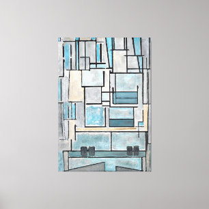TOILE MONDRIAN - COMPOSITION VI - 9 - FAÇADE BLEU -1914