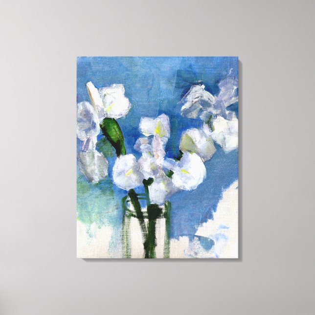 Toile Mondrian - Irises blanches (Recto)