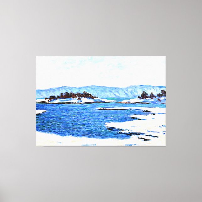 Toile Monet - Au bord du fjord de Christiana (Recto)