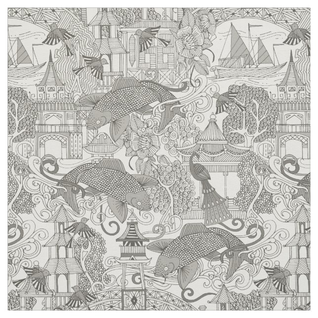 toile Mono des Chinoiserie Stoff (Muster)