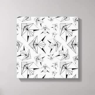 Toile Monochrome. Ornement géométrique. Noir et blanc