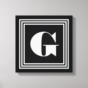 Toile Monogramme 3 trames en gras Noir et blanc