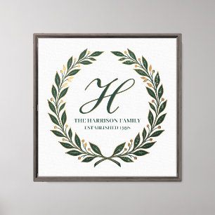 Toile Monogramme de la famille Green sur toile, initiale