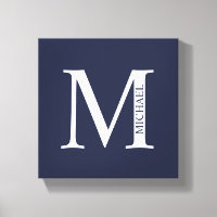 Monogramme et nom personnalisés bleu marine
