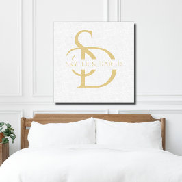 Toile Monogramme Mariage Simple Personnalisé Avec Nom