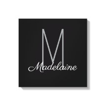 Monogramme noir personnel élégant moderne