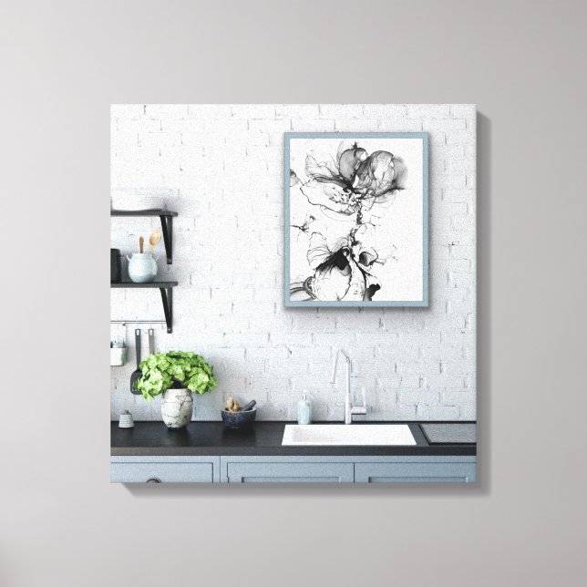 Toile Monokrom blomma (Recto)