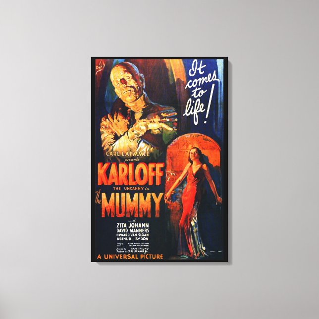 Toile Monster Movie Poster The Mummy (Recto)
