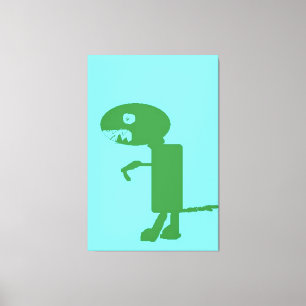 Toile Monstre Dinosaur Vert, Digital Kids Art :)