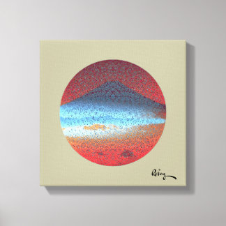 Toile Mont Fuji Jaune Beige par Rofey