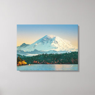 Toile Mont Rainier sur le lac Washington Fine Art Grand