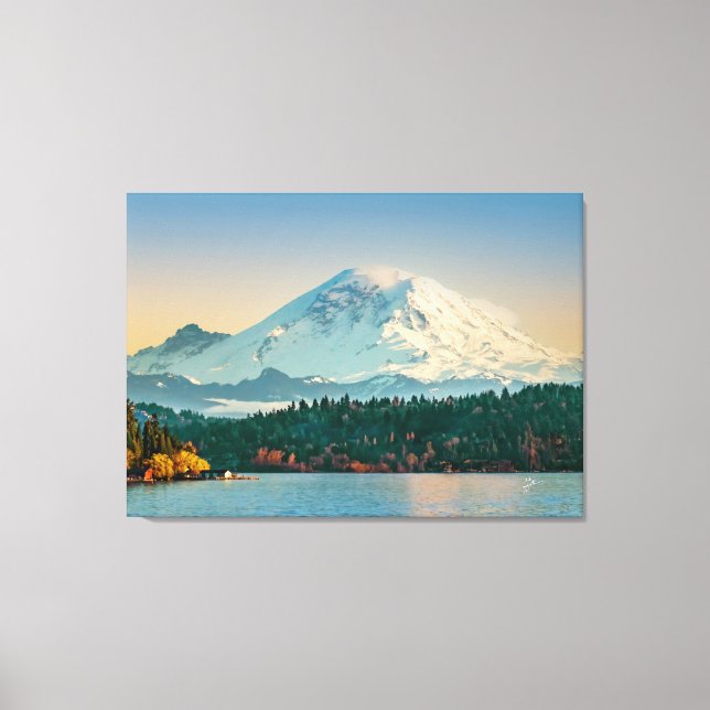 Toile Mont Rainier Sur Le Lac Washington Fine Art Grand (Recto)