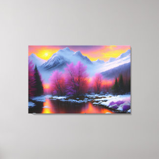 Toile "Mont Sunset", par BarryDyar ©, Paysage pittoresqu