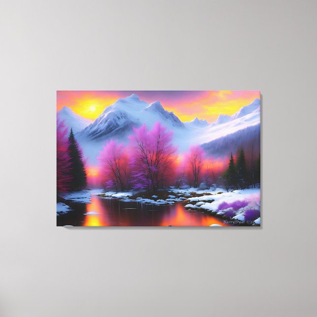 Toile "Mont Sunset", par BarryDyar ©, Paysage pittoresqu (Recto)