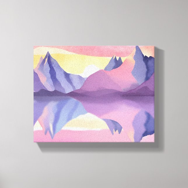 Toile Montagnes Pastel | Ciel aquarelle (Recto)