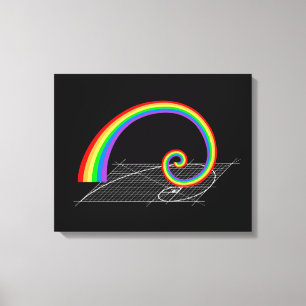 Toile Montée de l'arc-en-ciel de la spirale de Fibonacci