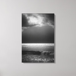 Toile Moody Beach Paysage Tempête Nuages Soleil Rayons