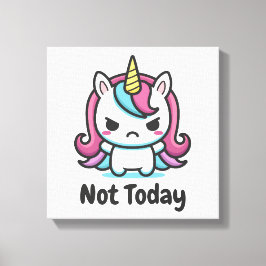 Toile Moody Kawaii Unicorn Texte personnalisé
