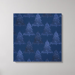 Toile Moody Tree Motif Noël bleu marine classique