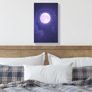 Toile Moonlight Minds - Dreamy Cosmic Astrology Canvas