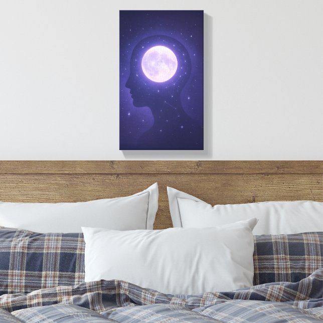 Toile Moonlight Minds - Dreamy Cosmic Astrology Canvas (Insitu(Chambre))