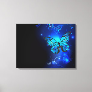Toile Morpho Butterfly in the Dark Background