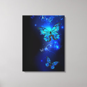 Toile Morpho Butterfly in the Dark Background