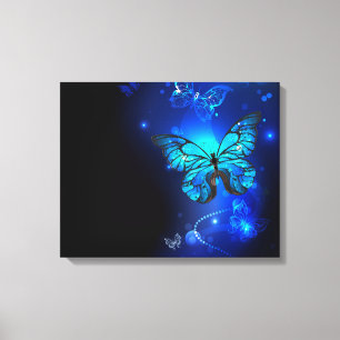 Toile Morpho Butterfly in the Dark Background