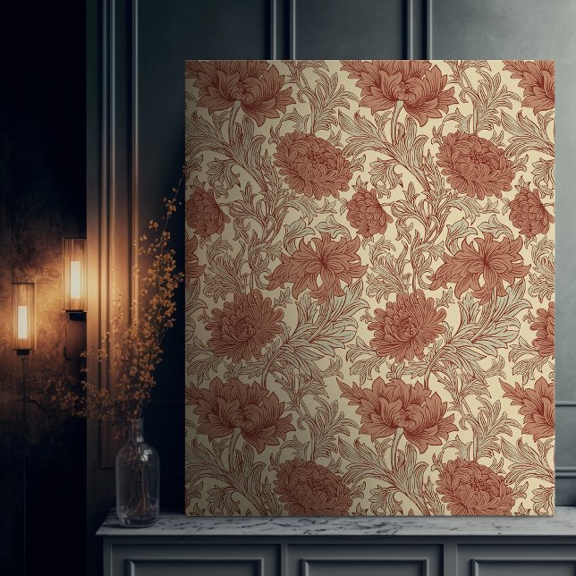 Toile Morris Orange Chrysanthemum Motif victorien (Créateur téléchargé)