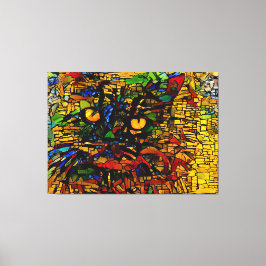 Toile Mosaïque colorée Chat Art Prin