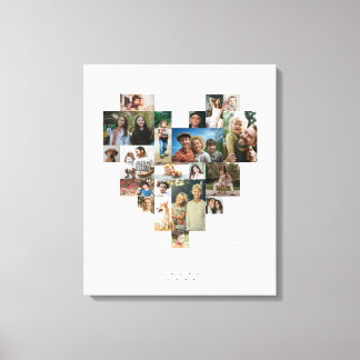 Toile Mosaïque de photos en forme de cœur