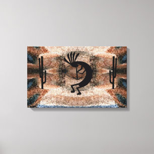 Toile Mosaïque du désert du sud-ouest de Kokopelli 19,