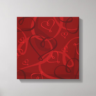 Toile Motif à coeur rouge